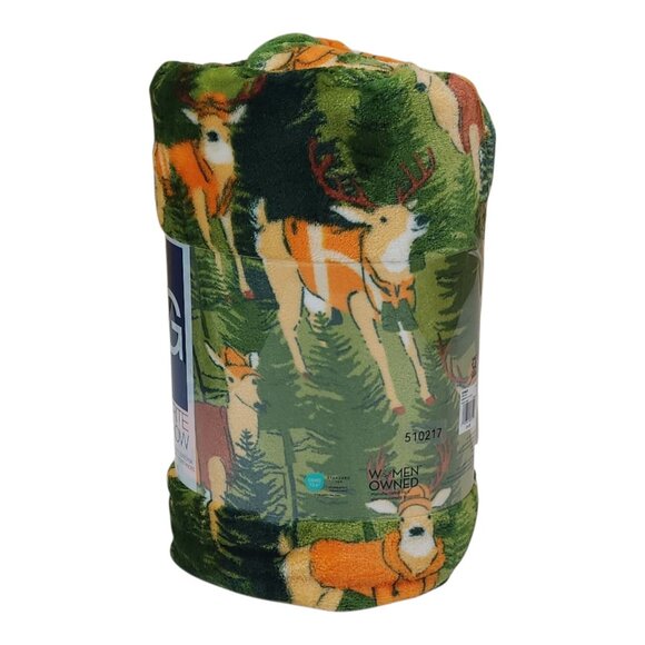 The Big One Oversized Soft Plush Throw Blanket 5ft X 6ft Deer Hunter Polyester - Picture 5 of 9